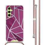 imoshion Design hoesje met koord Samsung Galaxy A34 - Bordeaux Graphic