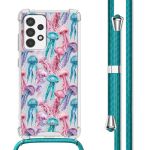 imoshion Design hoesje met koord Samsung Galaxy A52(s) (5G/4G) - Jellyfish Watercolor