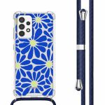 imoshion Design hoesje met koord Samsung Galaxy A53 - Cobalt Blue Flowers Connect