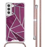 imoshion Design hoesje met koord Samsung Galaxy S22 Plus - Bordeaux Graphic