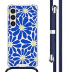 imoshion Design hoesje met koord Samsung Galaxy S23 - Cobalt Blue Flowers Connect