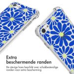 imoshion Design hoesje met koord iPhone SE (2022 / 2020) / 8 / 7 - Cobalt Blue Flowers Connect