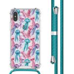 imoshion Design hoesje met koord iPhone Xs / X - Jellyfish Watercolor