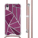 imoshion Design hoesje met koord iPhone Xr - Bordeaux Graphic