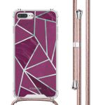 imoshion Design hoesje met koord iPhone 8 Plus / 7 Plus - Bordeaux Graphic