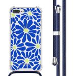 imoshion Design hoesje met koord iPhone 8 Plus / 7 Plus - Cobalt Blue Flowers Connect
