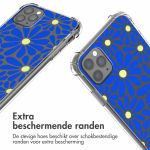 imoshion Design hoesje met koord iPhone 11 Pro Max - Cobalt Blue Flowers Connect