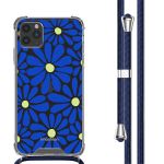 imoshion Design hoesje met koord iPhone 11 Pro Max - Cobalt Blue Flowers Connect