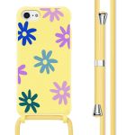 imoshion Siliconen design hoesje met koord iPhone SE (2022 / 2020) / 8 / 7 - Yellow Flower Distance