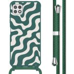 imoshion Siliconen design hoesje met koord Samsung Galaxy A22 (5G) - Petrol Green Groovy