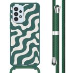 imoshion Siliconen design hoesje met koord Samsung Galaxy A33 - Petrol Green Groovy