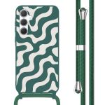 imoshion Siliconen design hoesje met koord Samsung Galaxy A35 - Petrol Green Groovy