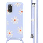 imoshion Siliconen design hoesje met koord Samsung Galaxy S20 - Lila Flower Distance