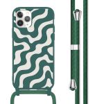 imoshion Siliconen design hoesje met koord iPhone 11 Pro - Petrol Green Groovy