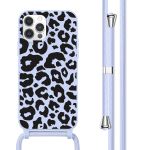 imoshion Siliconen design hoesje met koord iPhone 12 (Pro) - Animal Lila