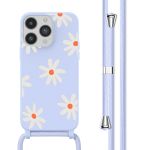 imoshion Siliconen design hoesje met koord iPhone 14 Pro - Lila Flower Distance