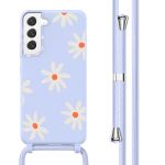 imoshion Siliconen design hoesje met koord Samsung Galaxy S22 Plus - Lila Flower Distance