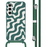 imoshion Siliconen design hoesje met koord Samsung Galaxy S23 FE - Petrol Green Groovy