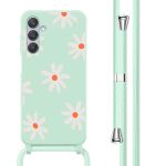 imoshion Siliconen design hoesje met koord Samsung Galaxy A25 (5G) - Green Flower Distance