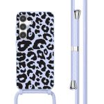 imoshion Siliconen design hoesje met koord Samsung Galaxy S24 - Animal Lila