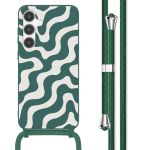 imoshion Siliconen design hoesje met koord Samsung Galaxy S24 Plus - Petrol Green Groovy