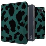 imoshion Design Slim Hard Case Sleepcover met stand Kobo Libra Colour - Green Leopard