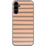 imoshion Design hoesje Samsung Galaxy A14 (5G/4G) - Striped Peach Reverse