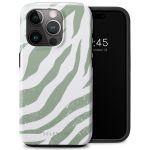 Selencia Vivid Backcover iPhone 15 Pro - Colorful Zebra Sage Green