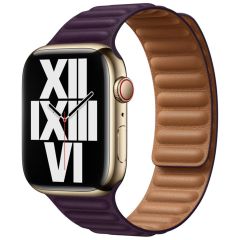 Apple Leather Link Apple Watch Series 1-9 / SE - 38/40/41mm - Maat S/M - Dark Cherry