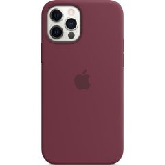 Apple Silicone Backcover MagSafe iPhone 12 (Pro) - Plum