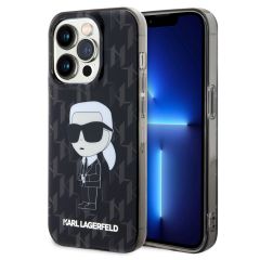 Karl Lagerfeld Hardcase Backcover Monogram iPhone 15 Pro Max - Zwart