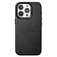 Woodcessories Bio Leather Case MagSafe iPhone 15 Pro - Zwart