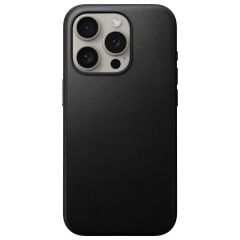 Nomad Modern Leather Case iPhone 15 Pro - Zwart