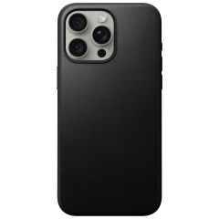 Nomad Modern Leather Case iPhone 15 Pro Max - Zwart
