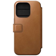 Nomad Modern Leather Folio Bookcase iPhone 15 Pro - English Tan