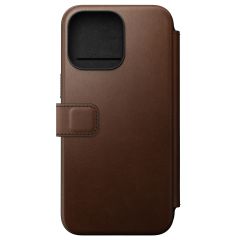 Nomad Modern Leather Folio Bookcase iPhone 15 Pro Max - Bruin