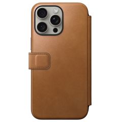 Nomad Modern Leather Folio Bookcase iPhone 15 Pro Max - English Tan