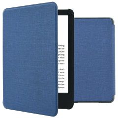 imoshion Canvas Sleepcover Bookcase Amazon Kindle (2022) 11th gen - Donkerblauw
