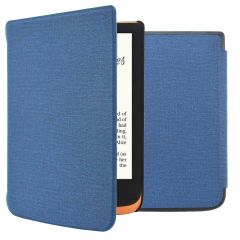 imoshion Canvas Sleepcover Bookcase Pocketbook Touch Lux 5 / HD 3 / Basic Lux 4 / Vivlio Lux 5 - Donkerblauw