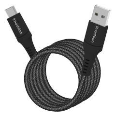 iMoshion Magnetische braided kabel - USB-C naar USB-A - 1 meter - Zwart