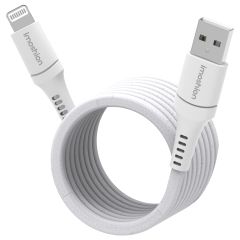 iMoshion Magnetische braided kabel - USB-A naar Lightning - 1 meter - Wit