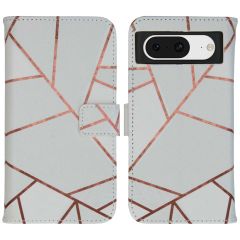 imoshion Design Softcase Bookcase Google Pixel 8 - White Graphic