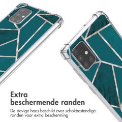 imoshion Design hoesje met koord Samsung Galaxy A71 - Petrol Green Graphic