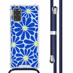imoshion Design hoesje met koord Samsung Galaxy S20 Plus - Cobalt Blue Flowers Connect