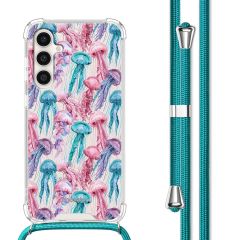 imoshion Design hoesje met koord Samsung Galaxy S23 FE - Jellyfish Watercolor