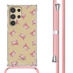 imoshion Design hoesje met koord Samsung Galaxy S24 Ultra - Crab Watercolor