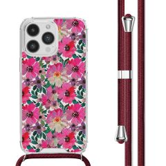 iMoshion Design hoesje met koord iPhone 14 Pro Max - Flower Water