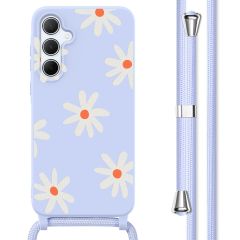 imoshion Siliconen design hoesje met koord Samsung Galaxy A55 - Lila Flower Distance