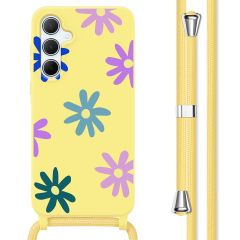 imoshion Siliconen design hoesje met koord Samsung Galaxy A55 - Yellow Flower Distance