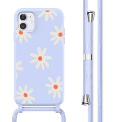 imoshion Siliconen design hoesje met koord iPhone 11 - Lila Flower Distance